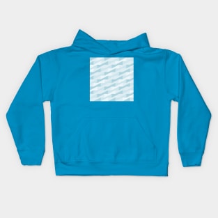 Tiles background in shades of blue with texture of overlapping cubes seen in perspective Kids Hoodie